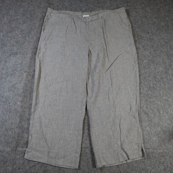 J. Jill Pants Womens Extra Large Linen Wide Leg Gray Cropped Ankle Beachy - Picture 1 of 10